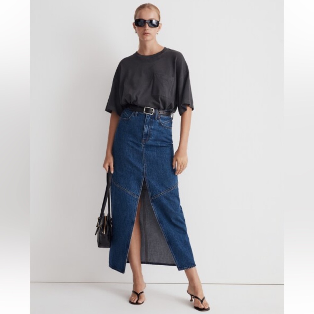 Madewell Denim Mid-Rise Maxi Skirt in Pineland Wash Size 29